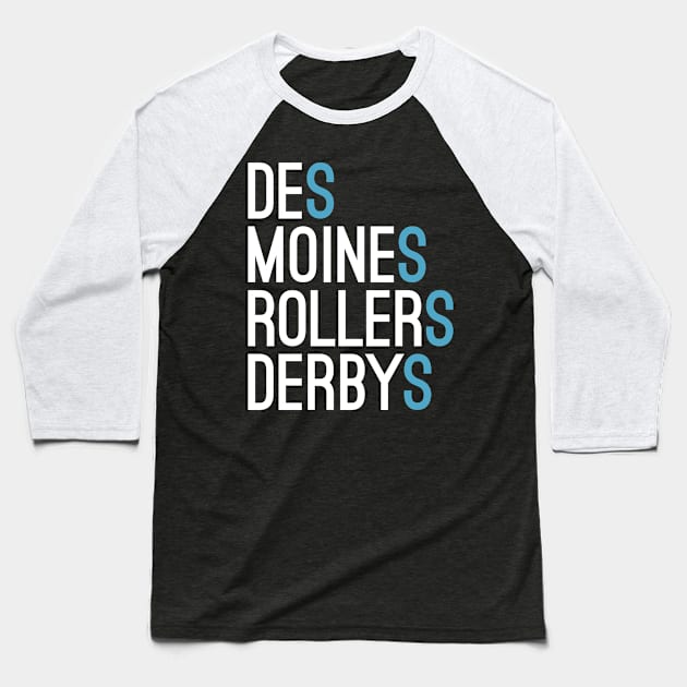 DMRD Superfluous S (White/Teal) Baseball T-Shirt by DesMoinesRD